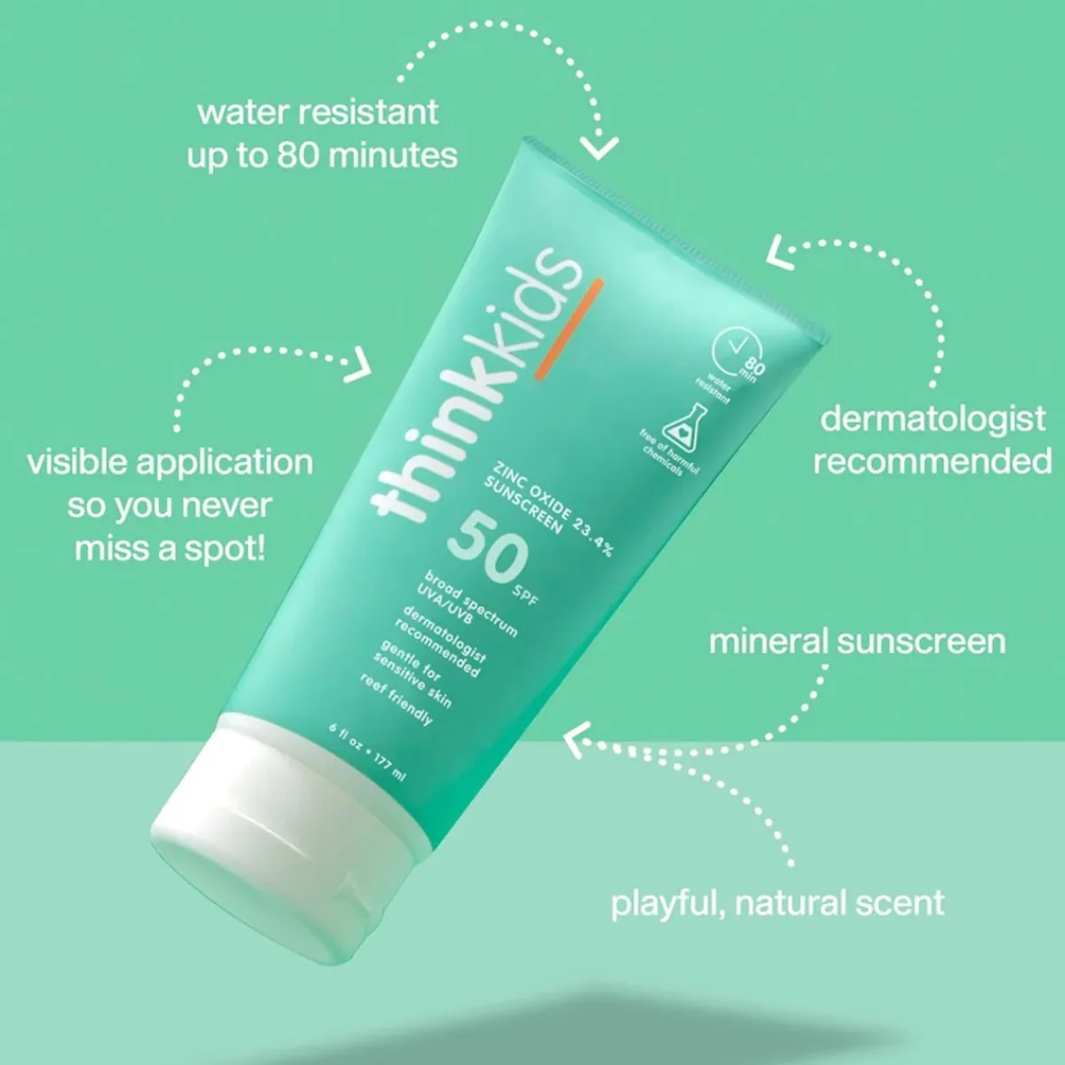 Sunscreen-Thinkbaby Thinksports Kids SAFE Sunscreen SPF50 (6 oz)