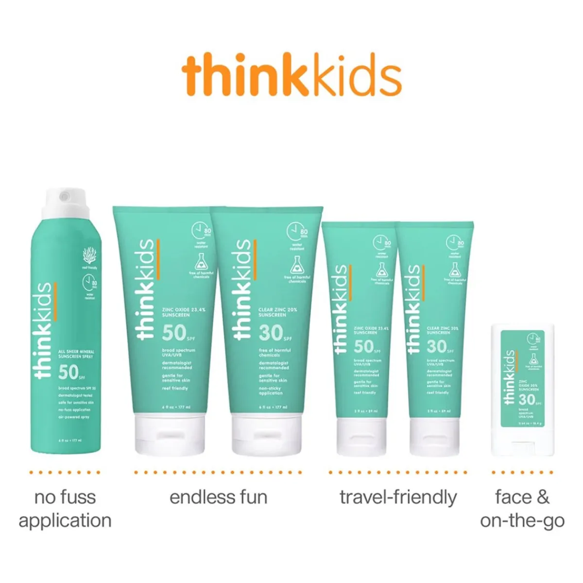 Sunscreen-Thinkbaby Thinksports Kids SAFE Sunscreen SPF50 (6 oz)