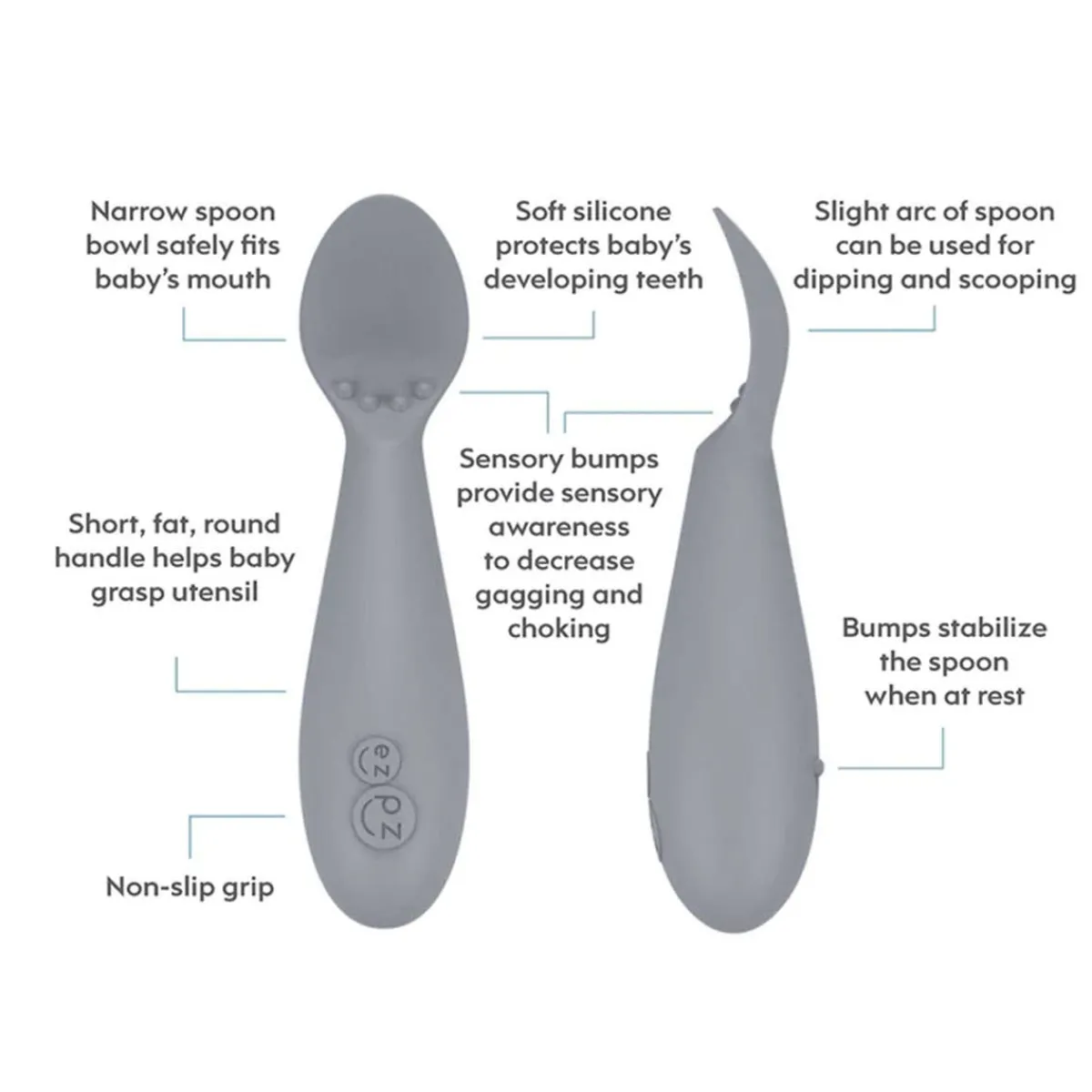 Kids Utensils|Toddler Training Utensils-Ez Pz Tiny Spoon (2 Pack)