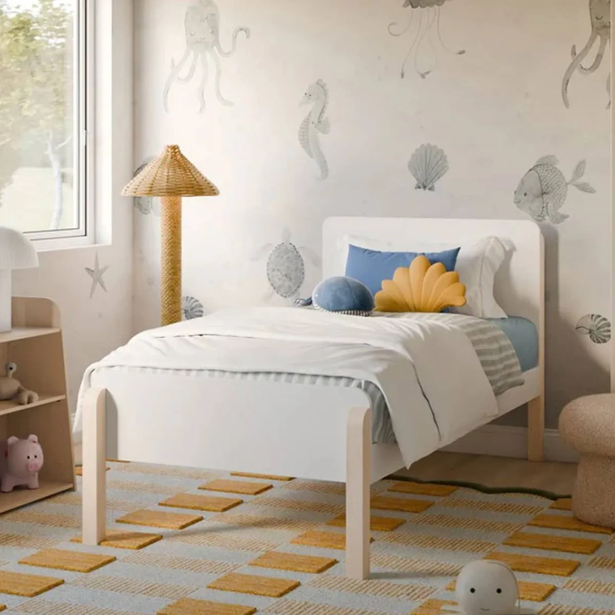 Twin Beds + Trundles-Babyletto Tiptoe Twin Bed