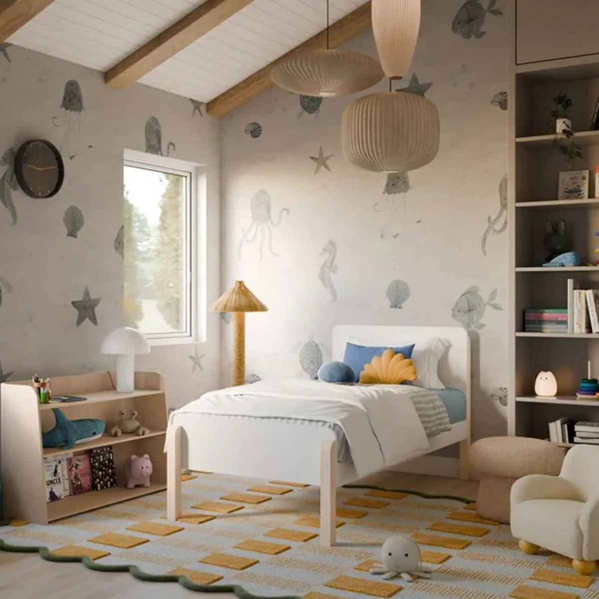 Twin Beds + Trundles-Babyletto Tiptoe Twin Bed