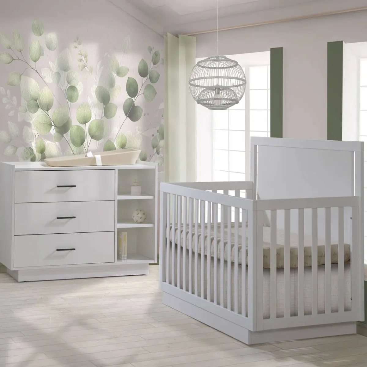 Dressers|Nursery Collections-Tulip Tito Convertible Crib & Combo Drawer