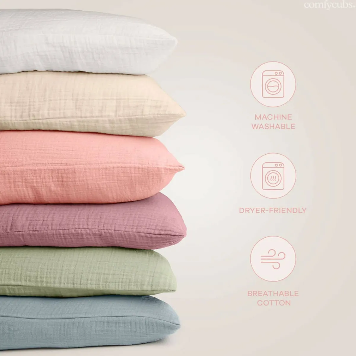 Pillows-Comfycubs Toddler Pillow with Muslin Pillow Case