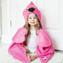 Towels + Cloths-Zoocchini Toddler Plush Terry Hooded Bath Towel