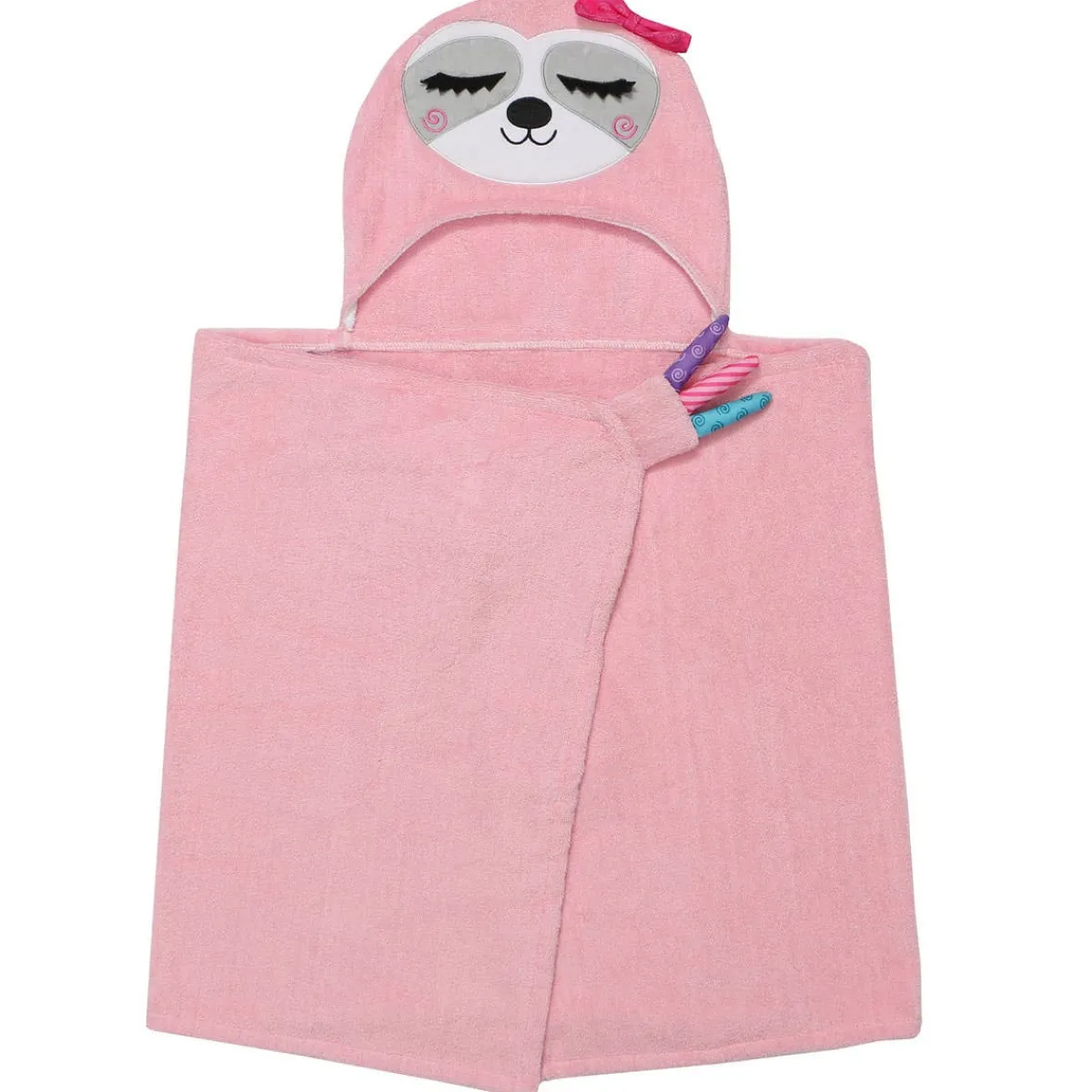 Towels + Cloths-Zoocchini Toddler Plush Terry Hooded Bath Towel