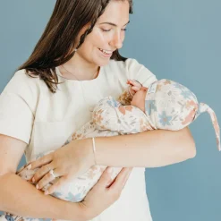 Infant Hats-Copper Pearl Top Knot Hat