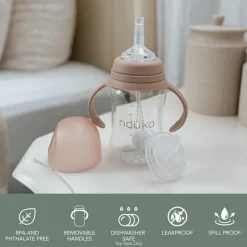 Kids Drinkware|Sippy Cups + Straw Cups-Nouka Transitional Sippy/Weighted Straw Cup