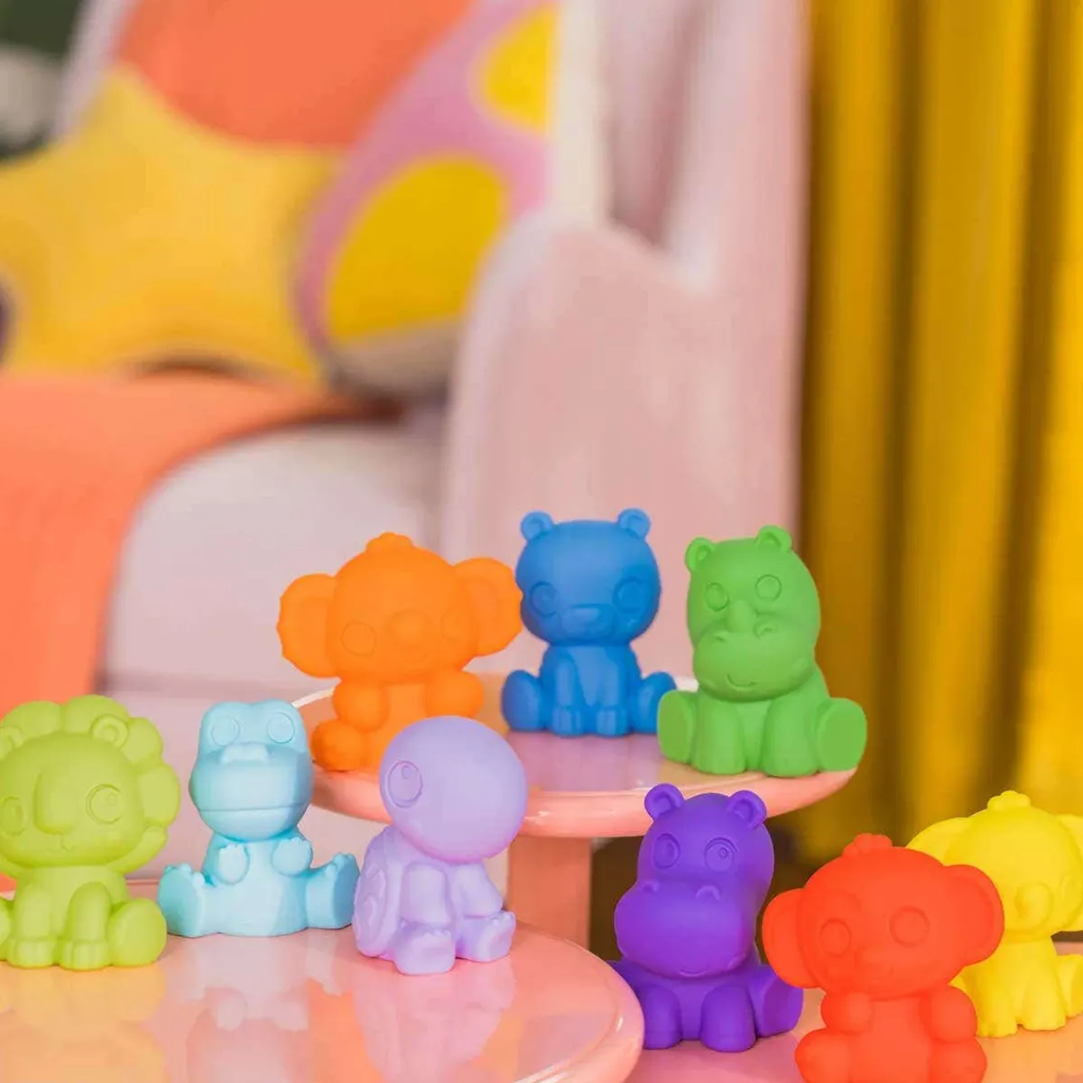 Play + Learn Toys|Grasping Toys-Bright Starts TropicAnimals 9 Take-Along Friends