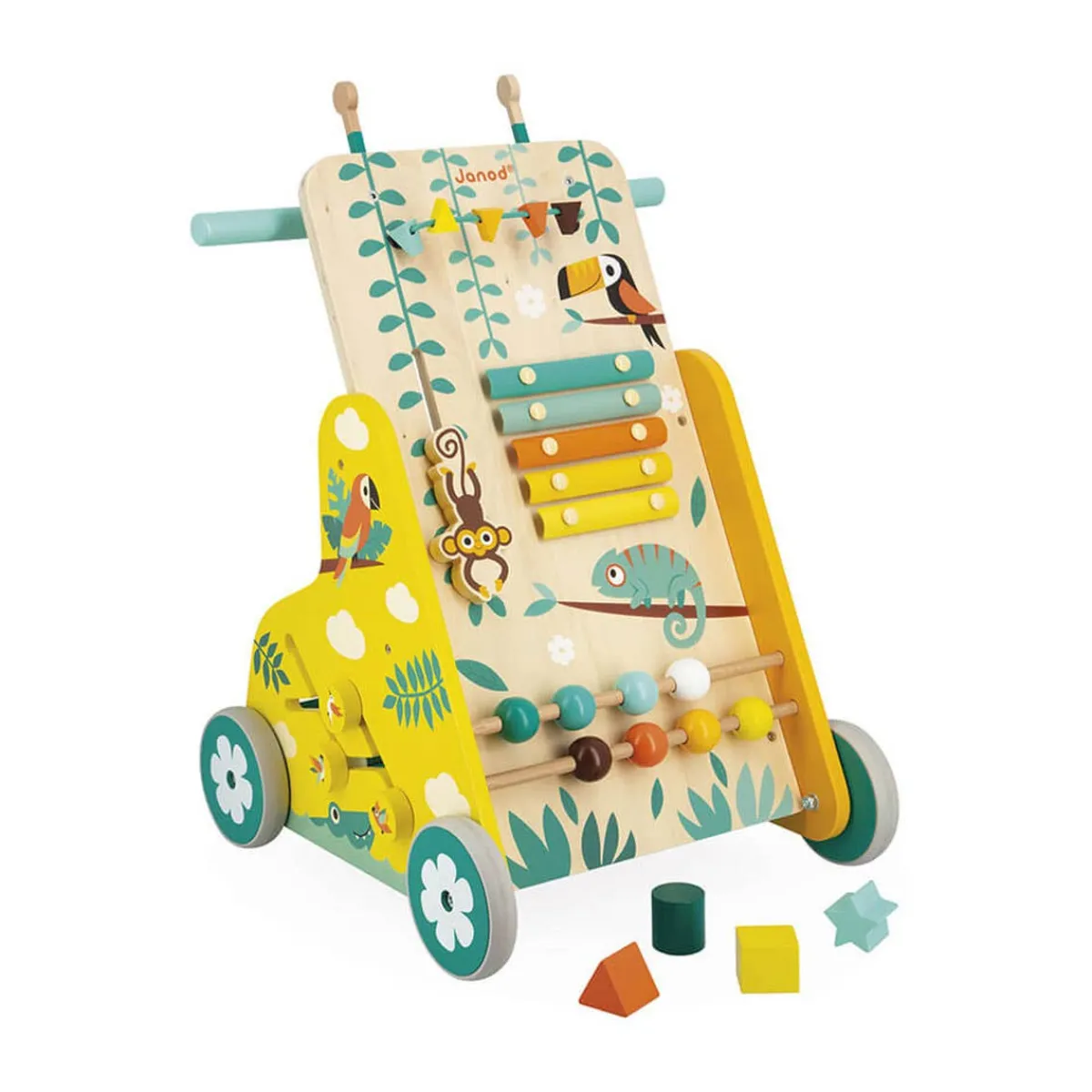 Wooden Toys|Baby Walkers-Janod Tropik Multi-Activity Trolley