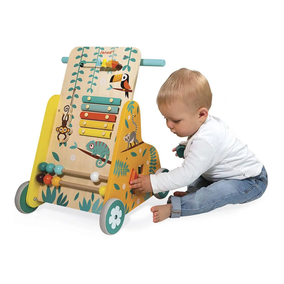 Wooden Toys|Baby Walkers-Janod Tropik Multi-Activity Trolley