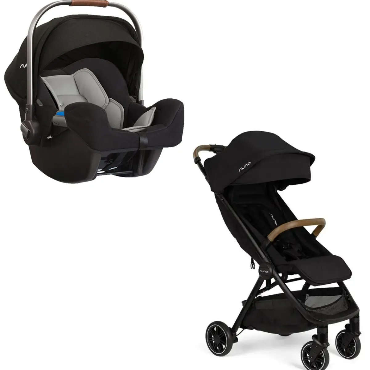 Travel Systems-Nuna TRVL Stroller + Pipa Car Seat (Caviar)