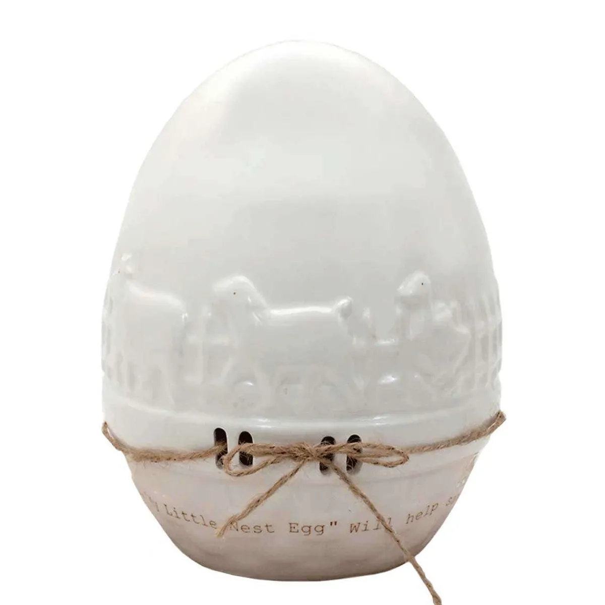 Decorative Objects-Child To Cherish Twine Country White Nest Egg
