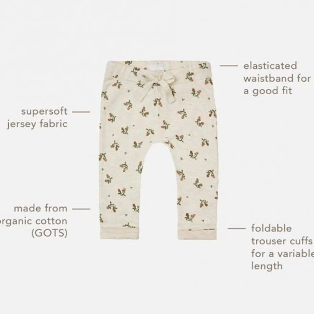 Pants-Noppies U Pants Jersey Comfort - Niger AOP Oatmeal Melange