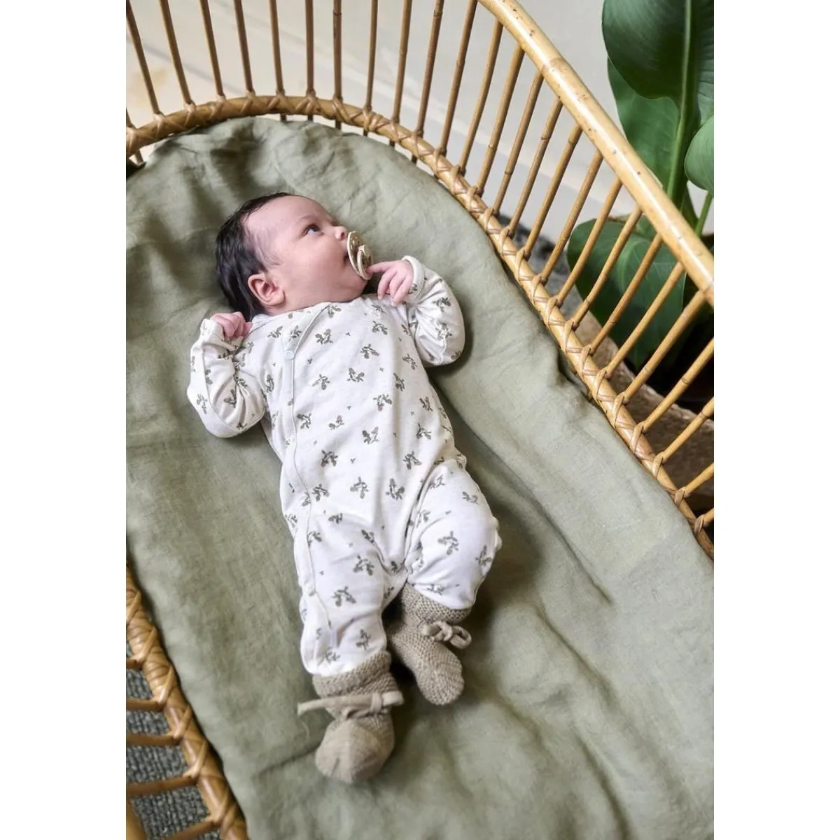 Rompers|Onesies-Noppies U Playsuit LS - Noumea AOP Oatmeal Melange