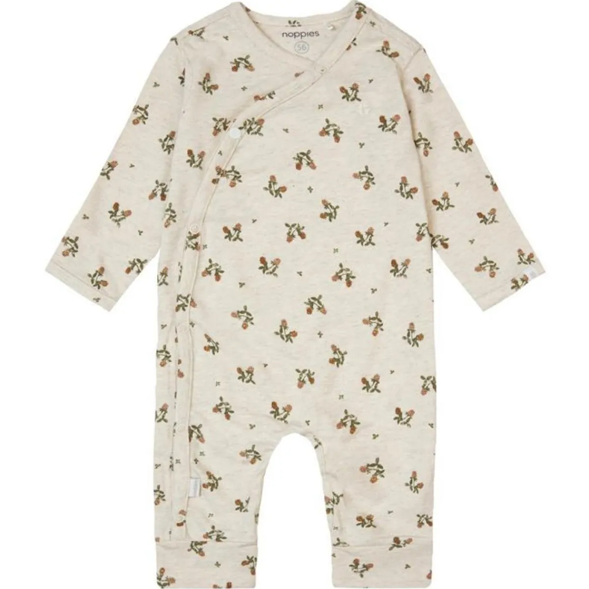 Rompers|Onesies-Noppies U Playsuit LS - Noumea AOP Oatmeal Melange
