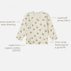 Tops + Tees-Noppies U Tee Overlap LS Nicosia AOP Oatmeal Melange