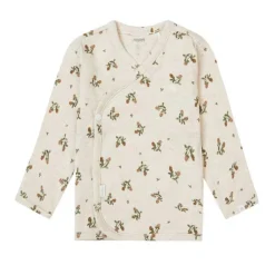 Tops + Tees-Noppies U Tee Overlap LS Nicosia AOP Oatmeal Melange