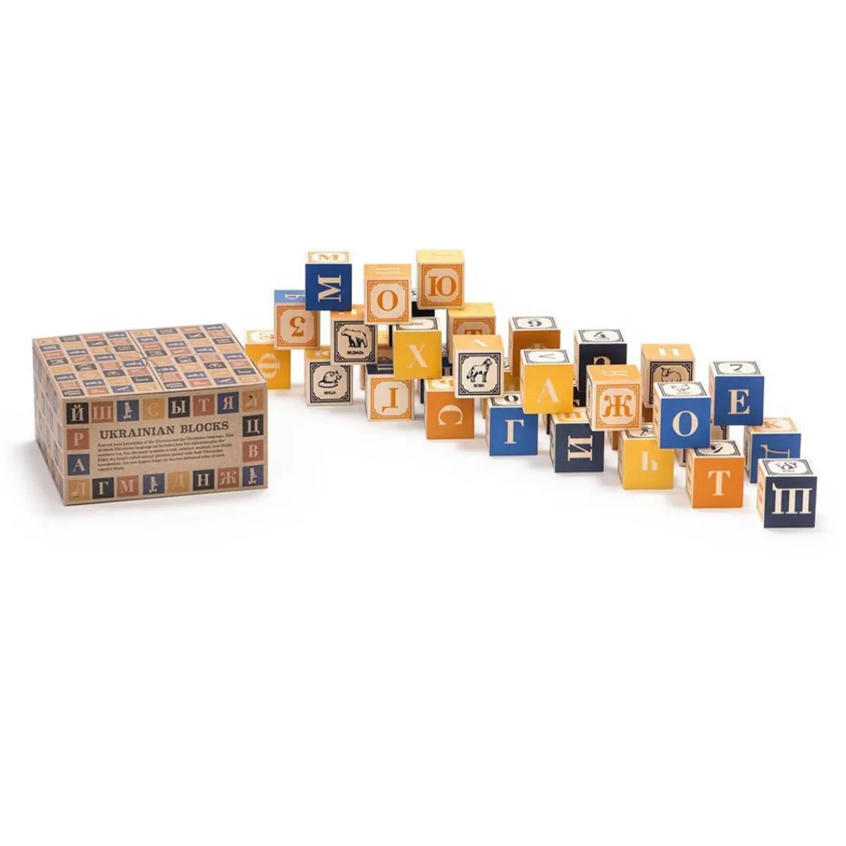 Wooden Toys|Blocks + Shape Sorters-Uncle Goose Ukrainian ABC Blocks