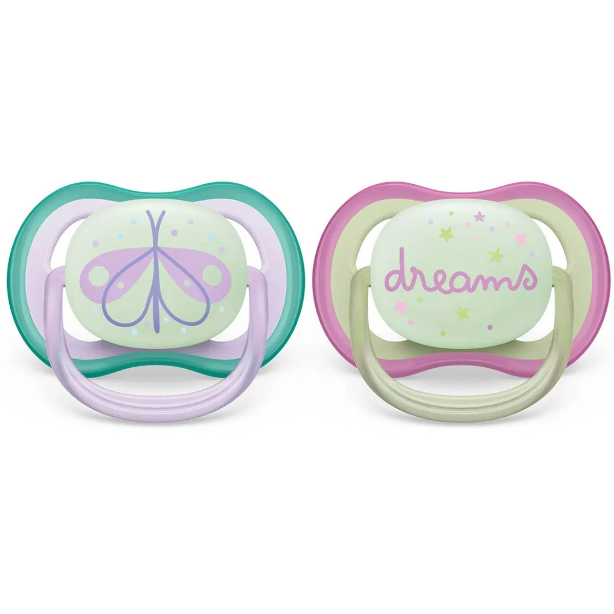 Pacifiers + Clips-Philips Avent Ultra Air Night Pacifier 0-6M (2 Pack)