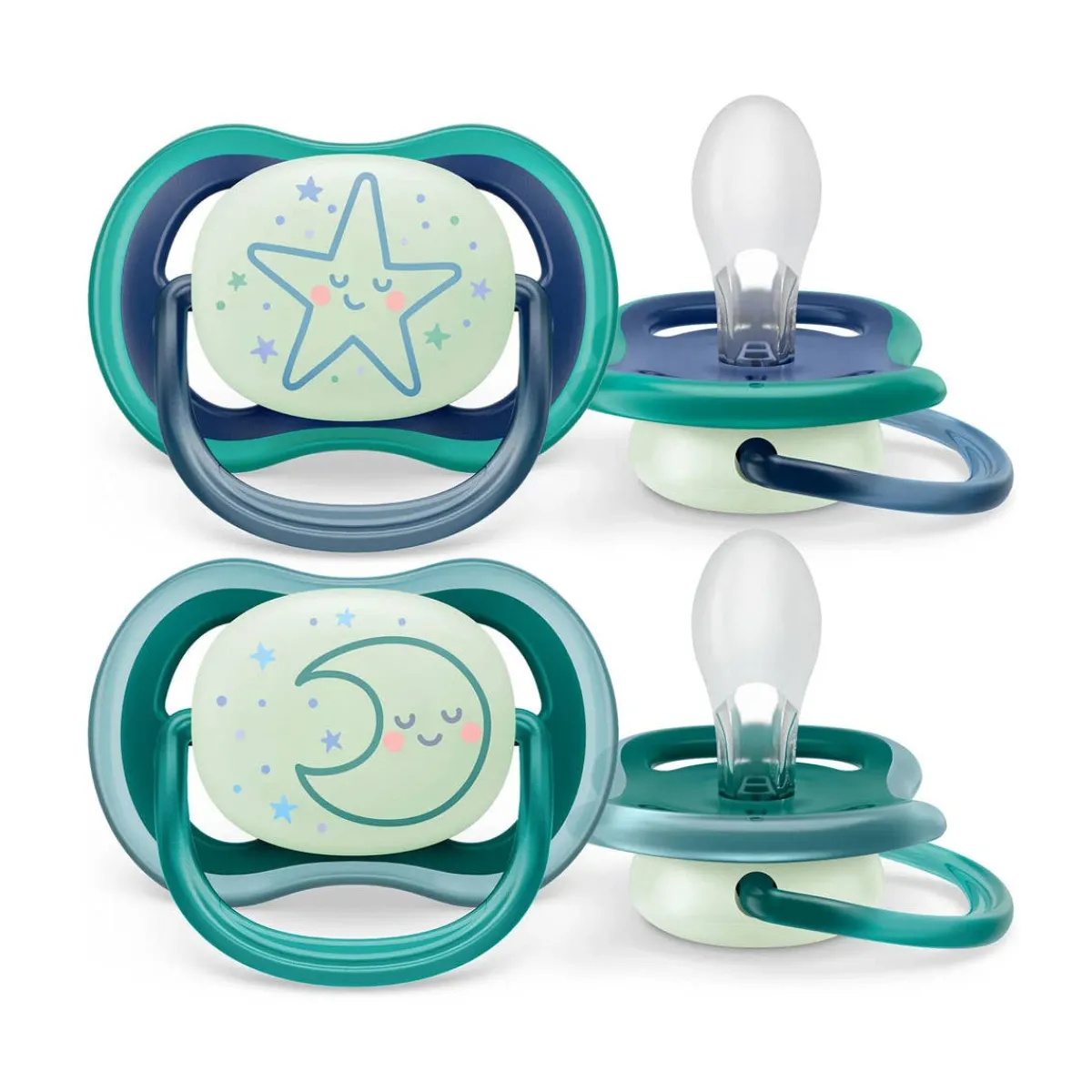 Pacifiers + Clips-Philips Avent Ultra Air Night Pacifier 6-18M (2 Pack)