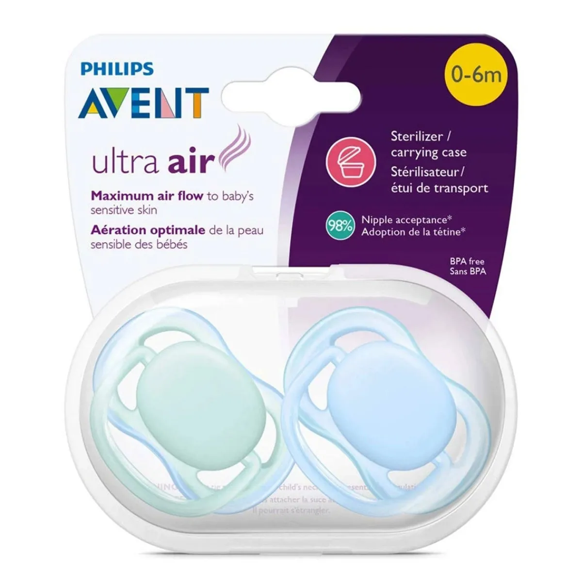Pacifiers + Clips-Philips Avent Ultra Air Pacifier (2 Pack)