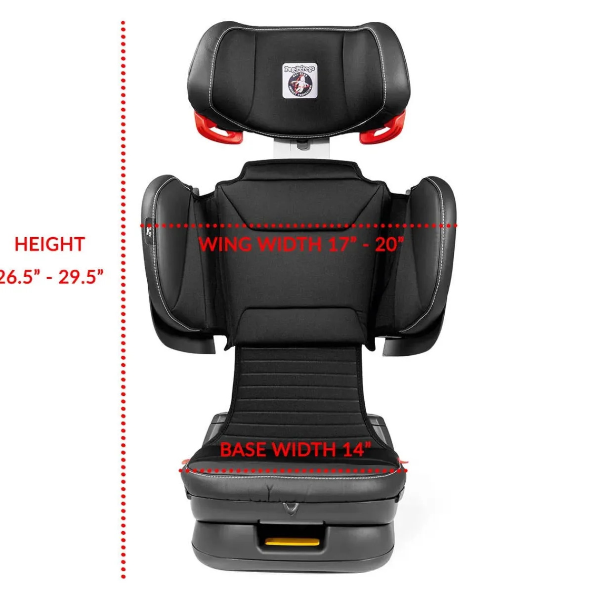 Car Seat Bases|High-Back Booster Seats-Peg Perego Viaggio Flex 120 Booster (Eco-Leather) Licorice