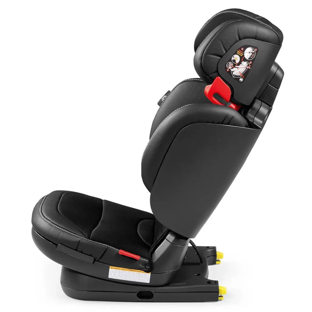 Car Seat Bases|High-Back Booster Seats-Peg Perego Viaggio Flex 120 Booster (Eco-Leather) Licorice