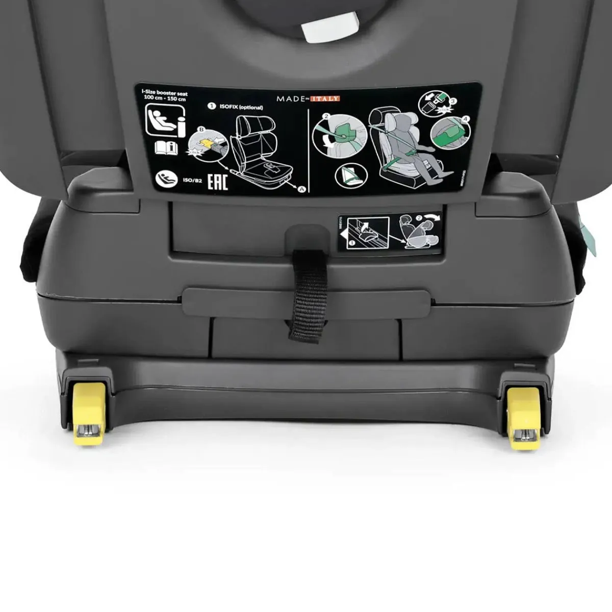 Car Seat Bases|High-Back Booster Seats-Peg Perego Viaggio Flex 120 Booster (Eco-Leather) Licorice