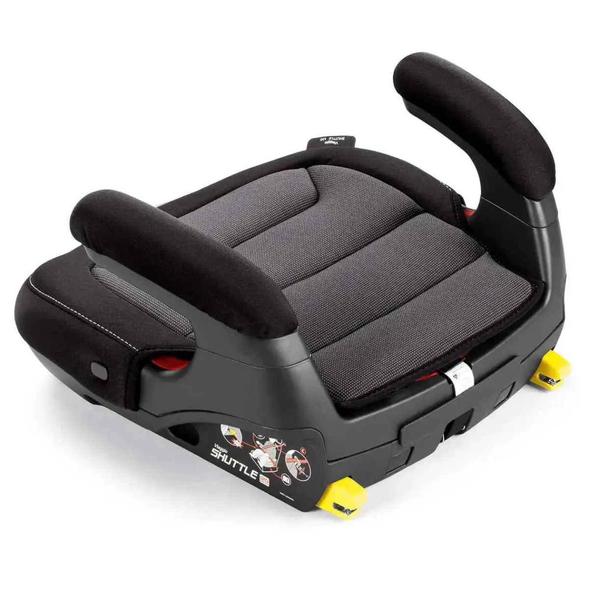 Car Seat Bases|Backless Booster Seats-Peg Perego Viaggio Shuttle 120 Booster (Eco-Leather) Licorice