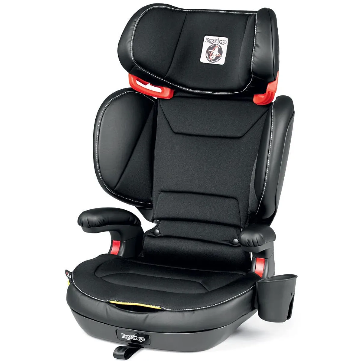 Car Seat Bases|High-Back Booster Seats-Peg Perego Viaggio Shuttle+ 120 Rigid Latch Booster (Eco-Leather)