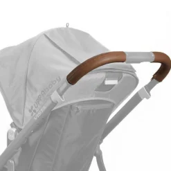 Stroller Accessories-UPPAbaby Vista - Leather Handle Bar Cover (Saddle)