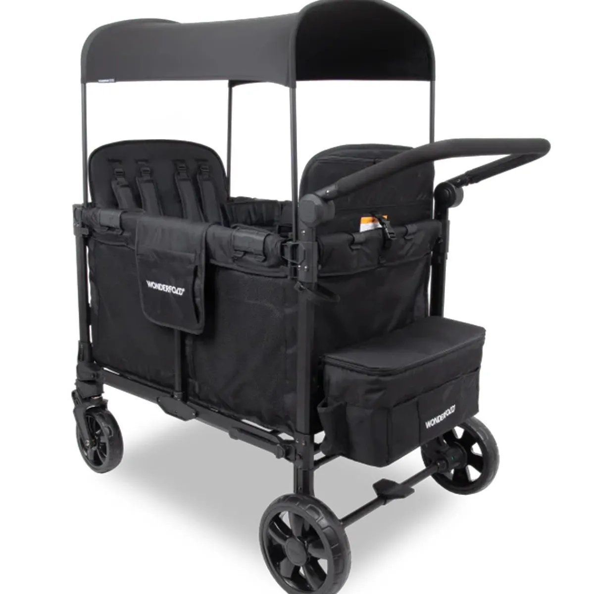 Wagons-WonderFold W4 Elite Pro Stroller Wagon Jet Black