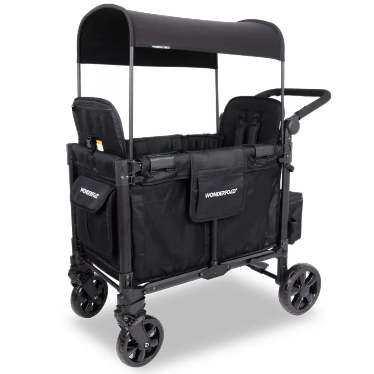 Wagons-WonderFold W2 Elite Pro Stroller Wagon Jet Black