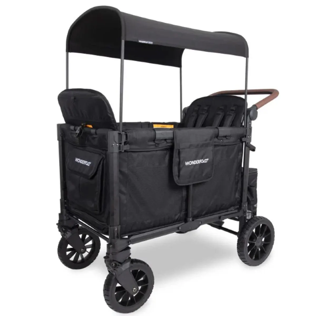 Wagons-WonderFold W4 Luxe Pro Stroller Wagon Jet Black