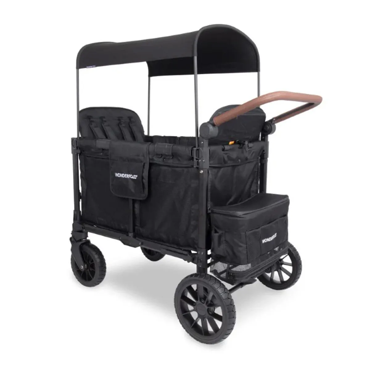 Wagons-WonderFold W4 Luxe Pro Stroller Wagon Jet Black