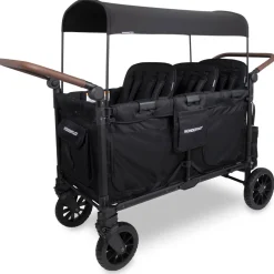 Wagons-WonderFold W6 Luxe Pro Stroller Wagon Jet Black