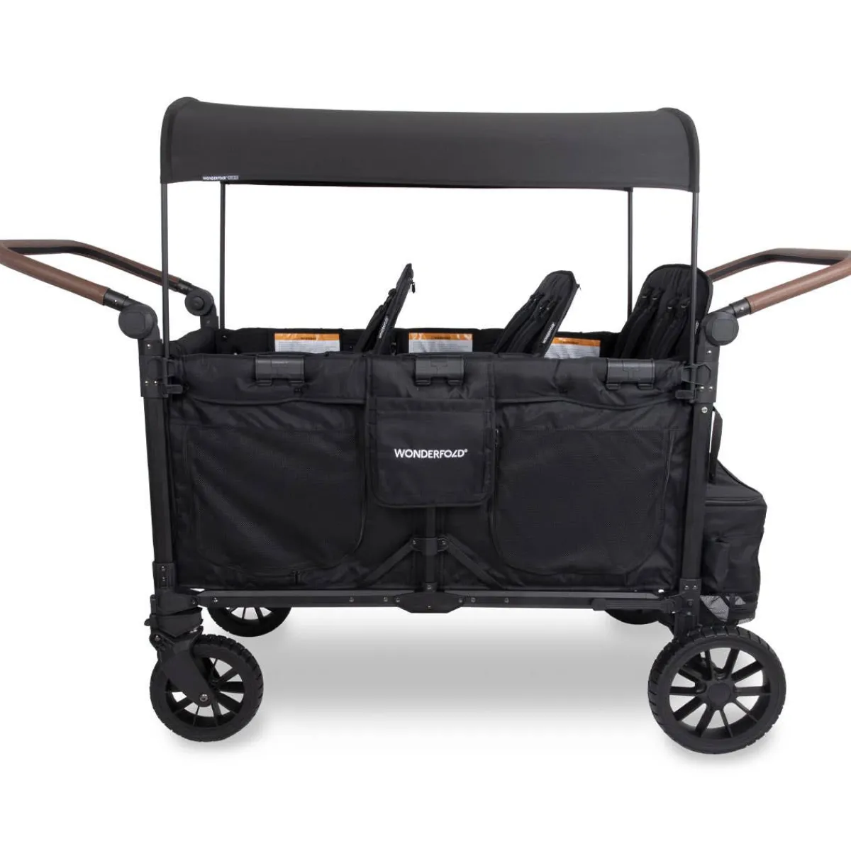 Wagons-WonderFold W6 Luxe Pro Stroller Wagon Jet Black