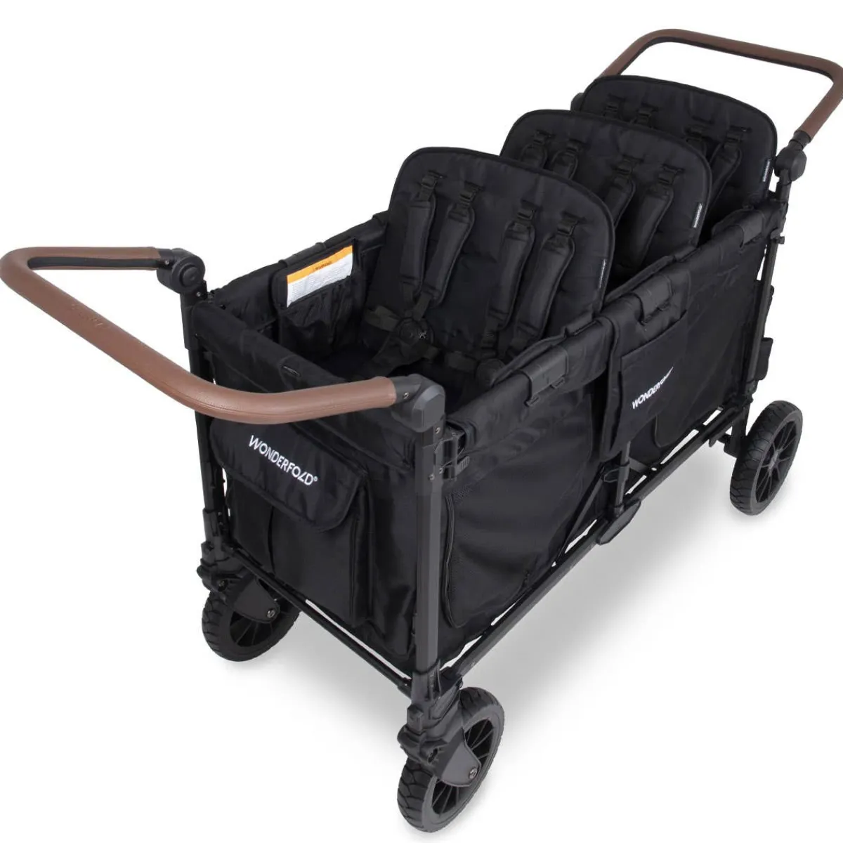 Wagons-WonderFold W6 Luxe Pro Stroller Wagon Jet Black