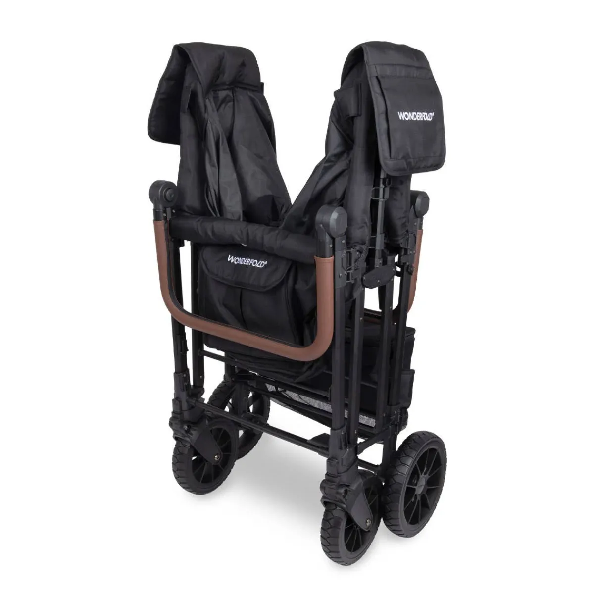 Wagons-WonderFold W6 Luxe Pro Stroller Wagon Jet Black