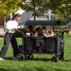 Wagons-WonderFold W6 Luxe Pro Stroller Wagon Jet Black