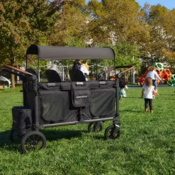 Wagons-WonderFold W6 Luxe Pro Stroller Wagon Jet Black