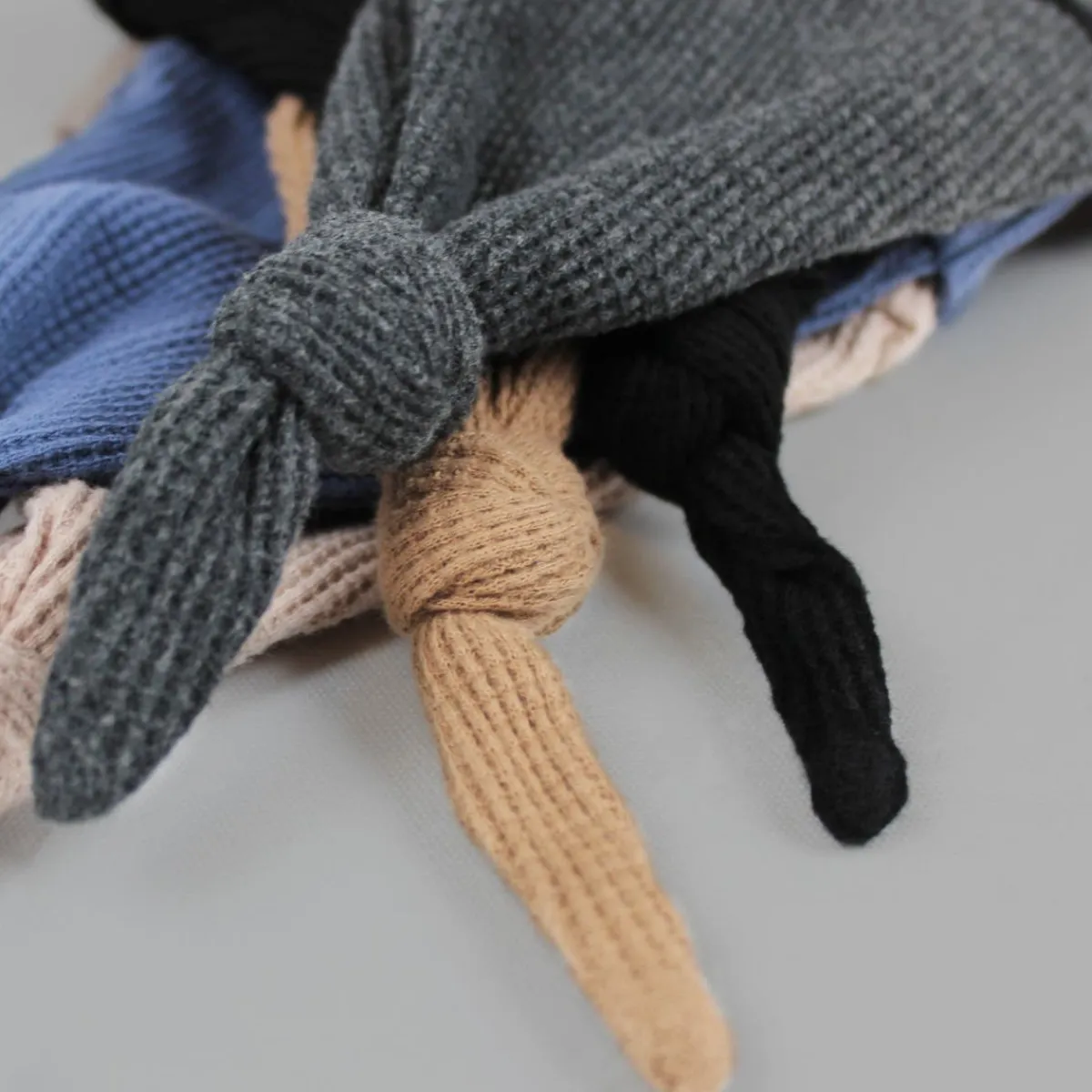 Infant Hats-Simple Waffle Knit Knotted Hat