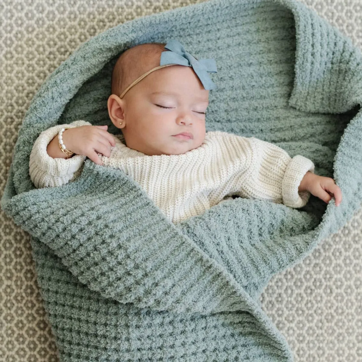 Blankets-Saranoni Waffle Knit Receiving Blanket