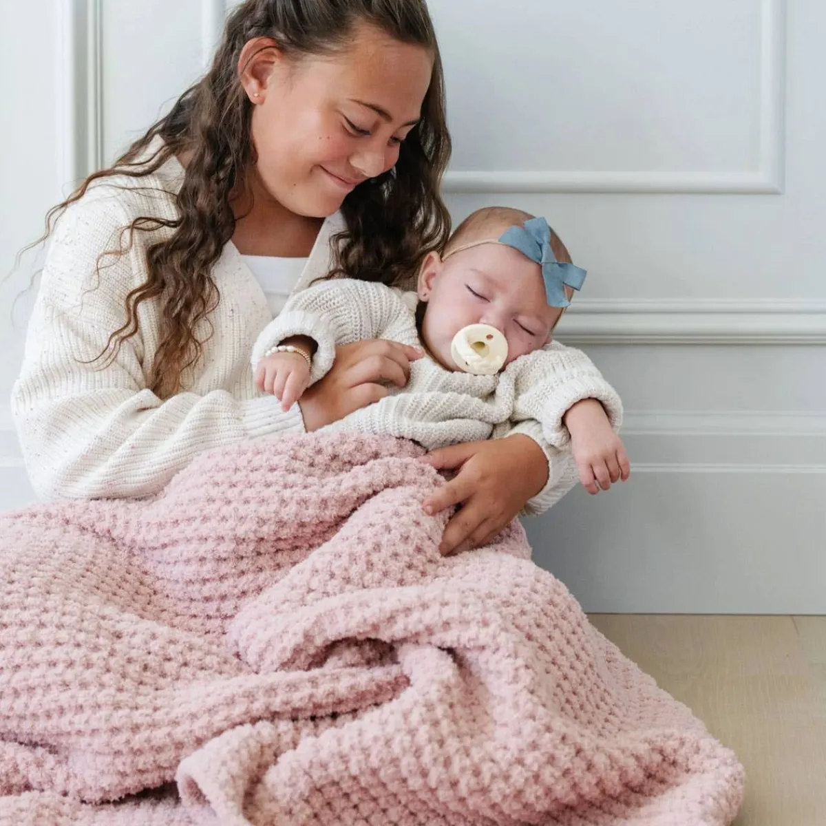 Blankets-Saranoni Waffle Knit Receiving Blanket