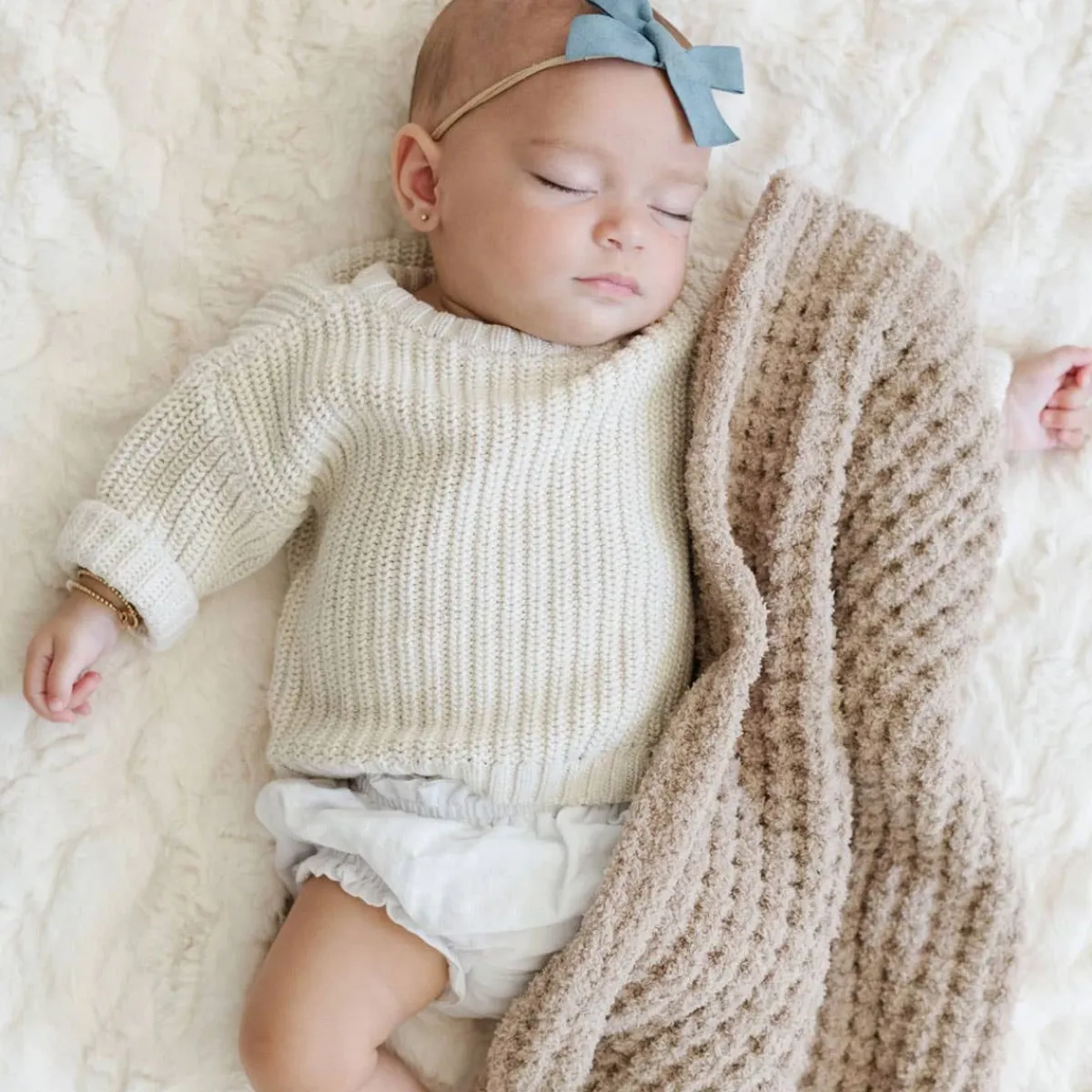 Blankets-Saranoni Waffle Knit Receiving Blanket