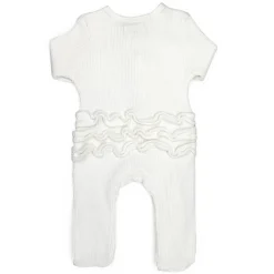 Onesies|Sleepers-Simple Waffle Knit Ruffle Sleeper