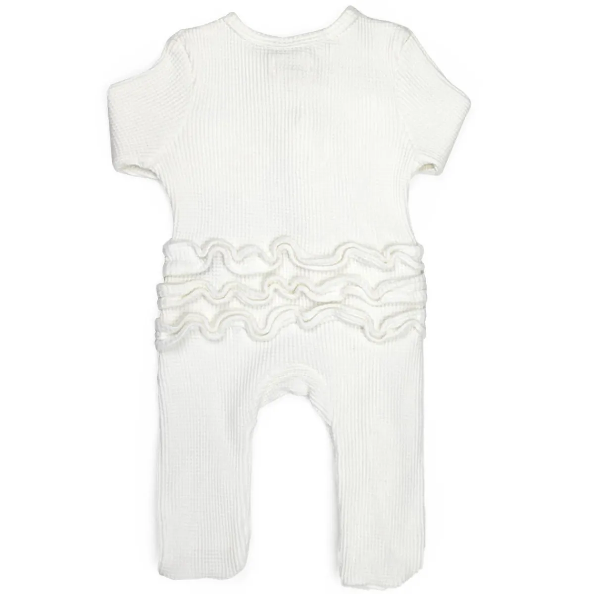Onesies|Sleepers-Simple Waffle Knit Ruffle Sleeper