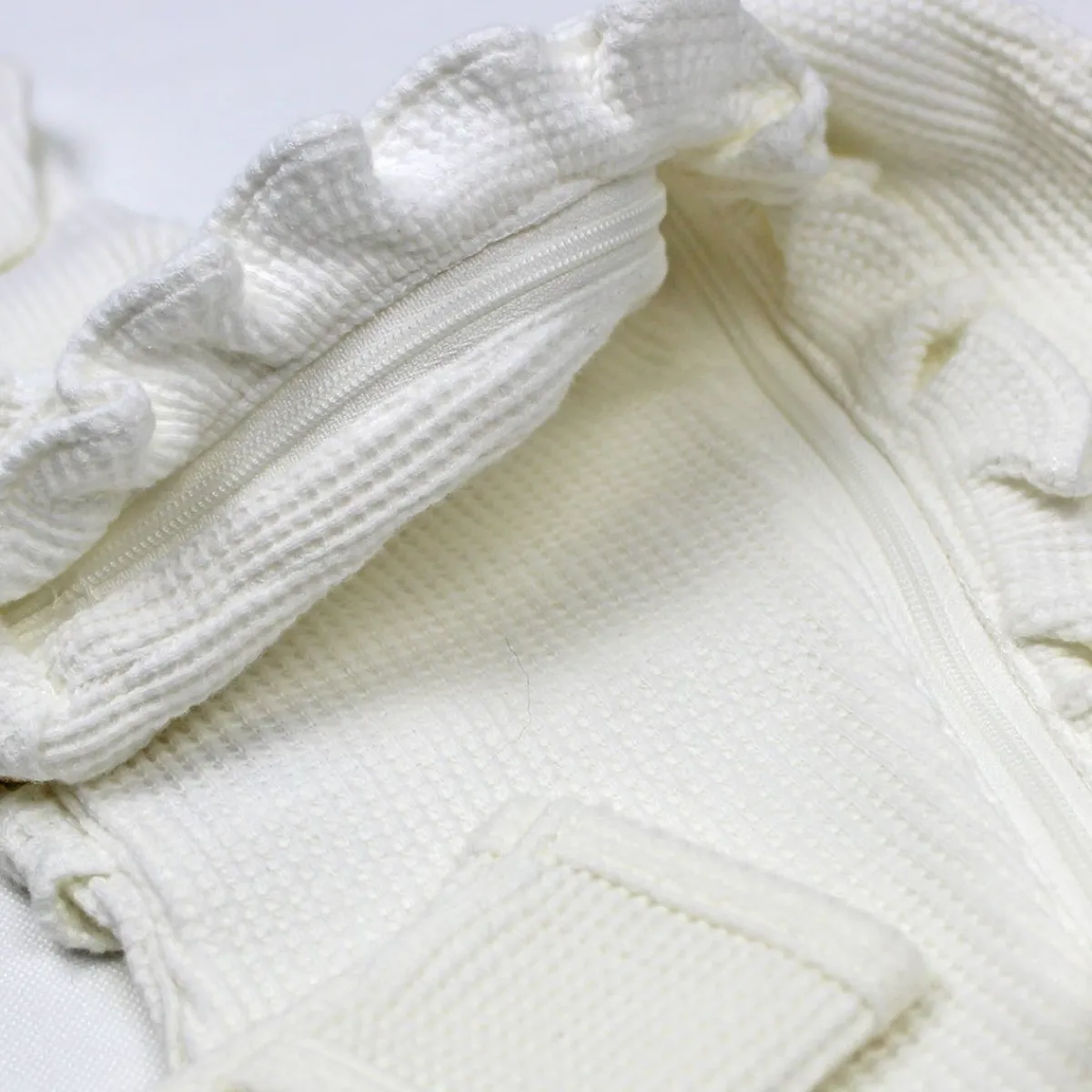 Onesies|Sleepers-Simple Waffle Knit Ruffle Sleeper