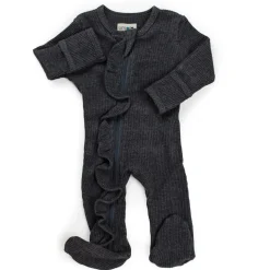 Onesies|Sleepers-Simple Waffle Knit Ruffle Sleeper