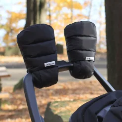 Stroller Accessories-7AM Enfant WarmMuffs 212 Black Plush
